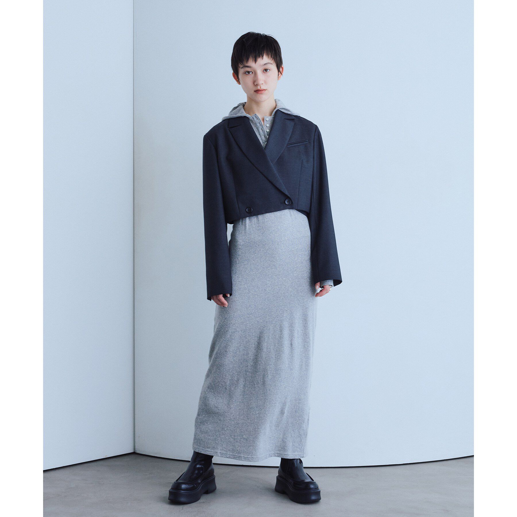 CODE A「UKI UKI＊CODE A｜hooded jersey dress」|ワンピース|