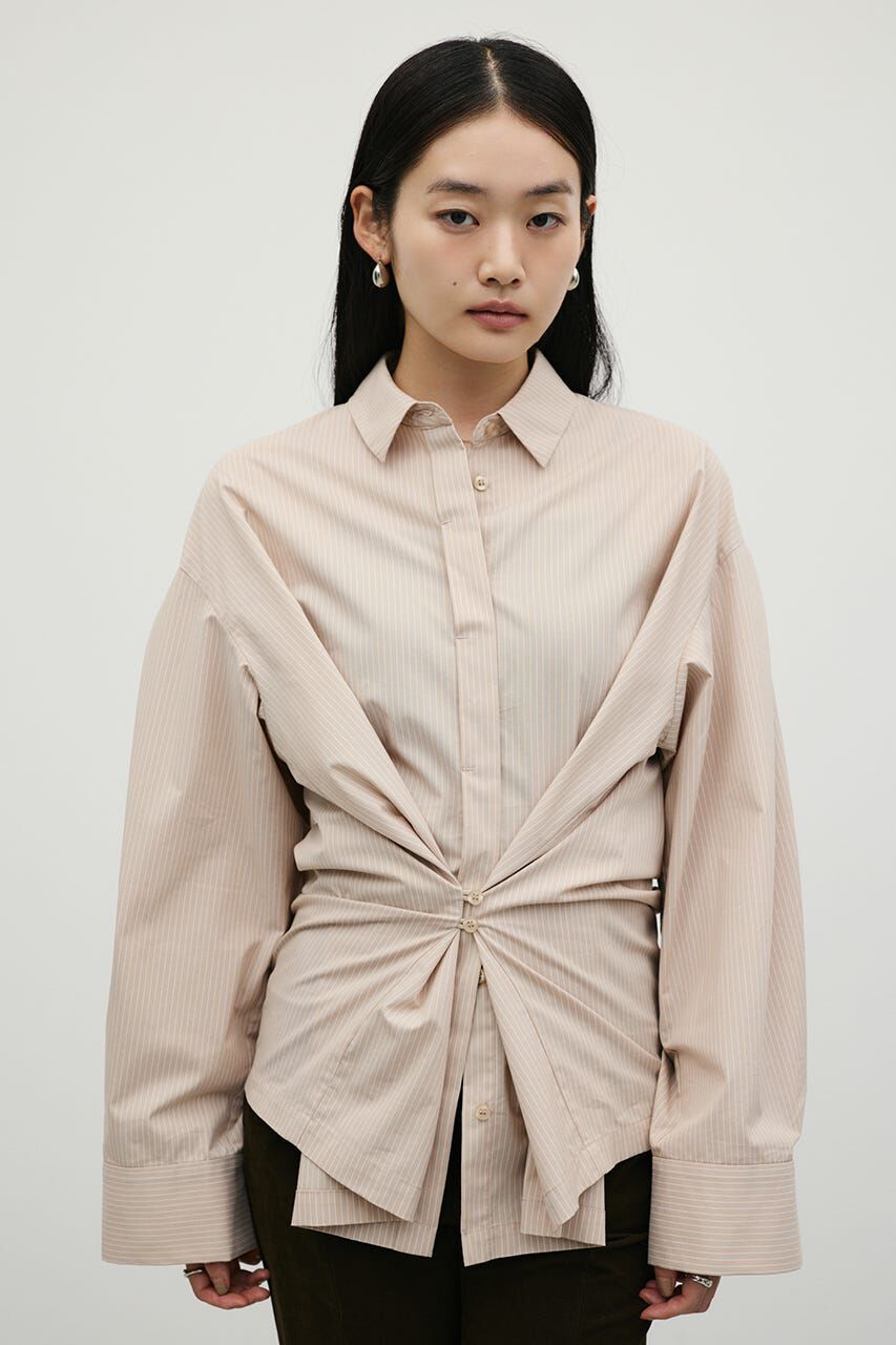 STYLEMIXER「ストライプワイドカフオーバーシャツ」|シャツ・ブラウス|BEG
