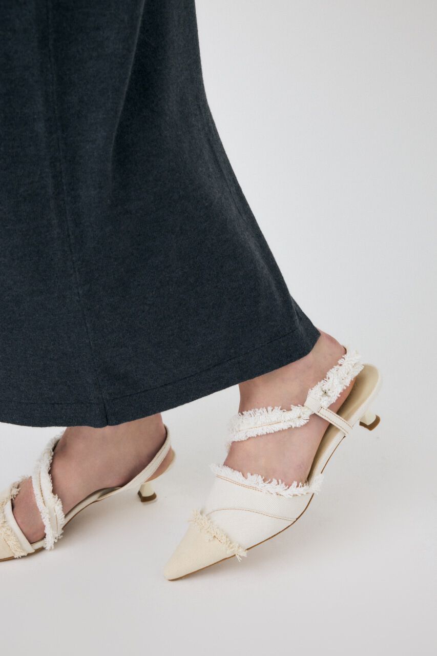 MOUSSY「REMAKE DENIM POINTY HEEL パンプス」|スリッポン|O/WHT1