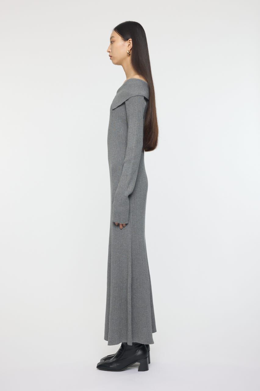 MOUSSY「ASYMMETRY COLLAR KNIT ドレス」|ワンピース|