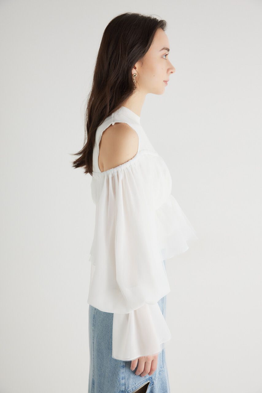 rienda「ペプラムチュールコンビKnit TOP」|ニット・セーター|
