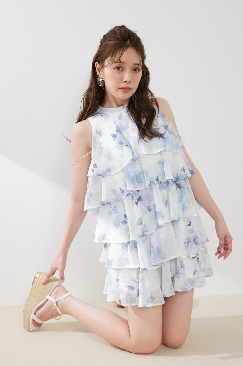 rienda「ティアードシフォンミニワンピース」|ワンピース|