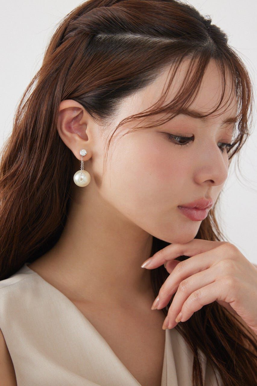 rienda「フェイクパールハンギングピアス」|ピアス|SLV