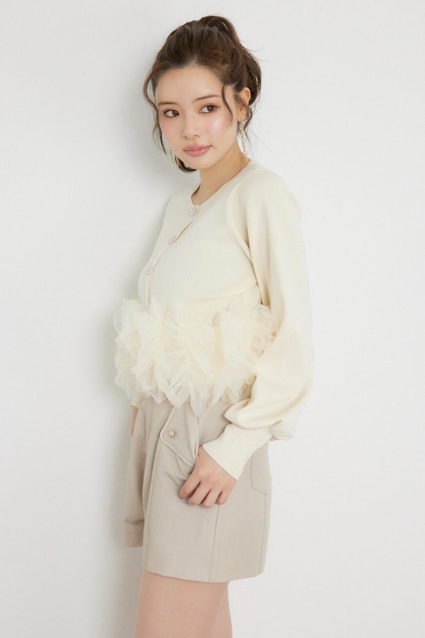 rienda「チュールコンビニットトップス」|ニット・セーター|