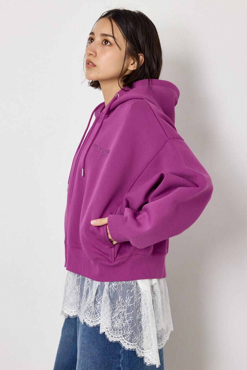 RODEO CROWNS「エンボス W-ZIP ショート パーカー」|パーカー|