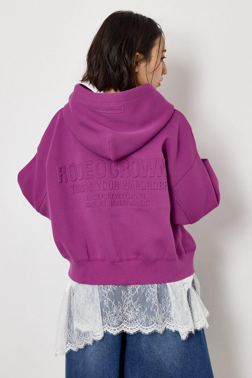 RODEO CROWNS「エンボス W-ZIP ショート パーカー」|パーカー|