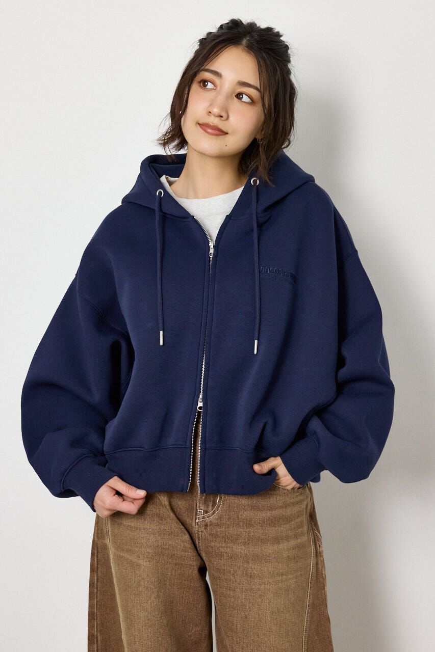RODEO CROWNS「エンボス W-ZIP ショート パーカー」|パーカー|
