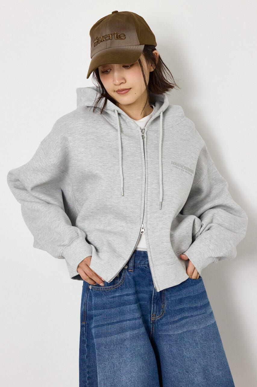 RODEO CROWNS「エンボス W-ZIP ショート パーカー」|パーカー|