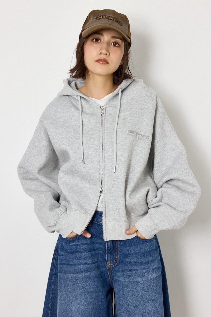 RODEO CROWNS「エンボス W-ZIP ショート パーカー」|パーカー|
