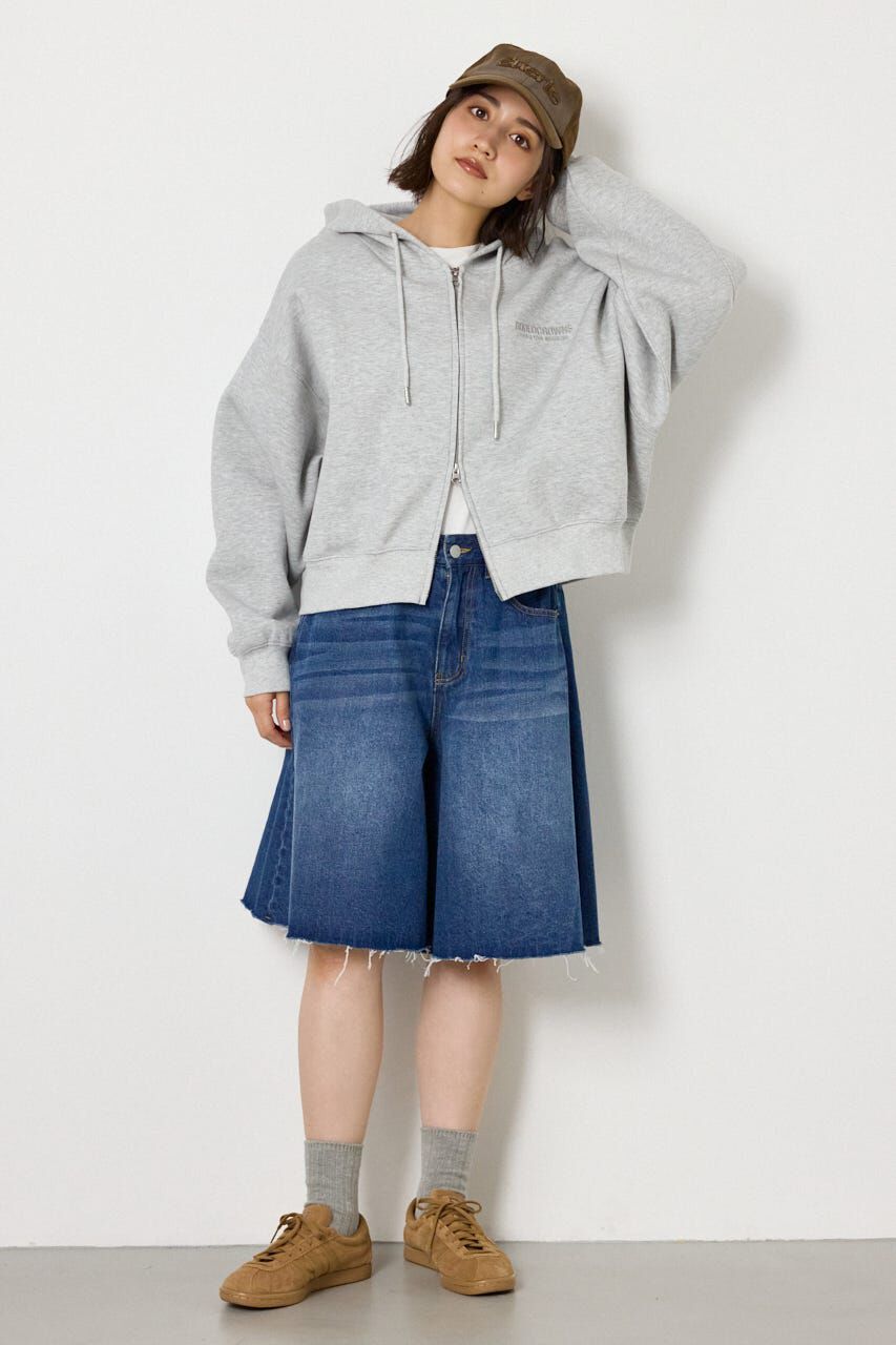 RODEO CROWNS「エンボス W-ZIP ショート パーカー」|パーカー|