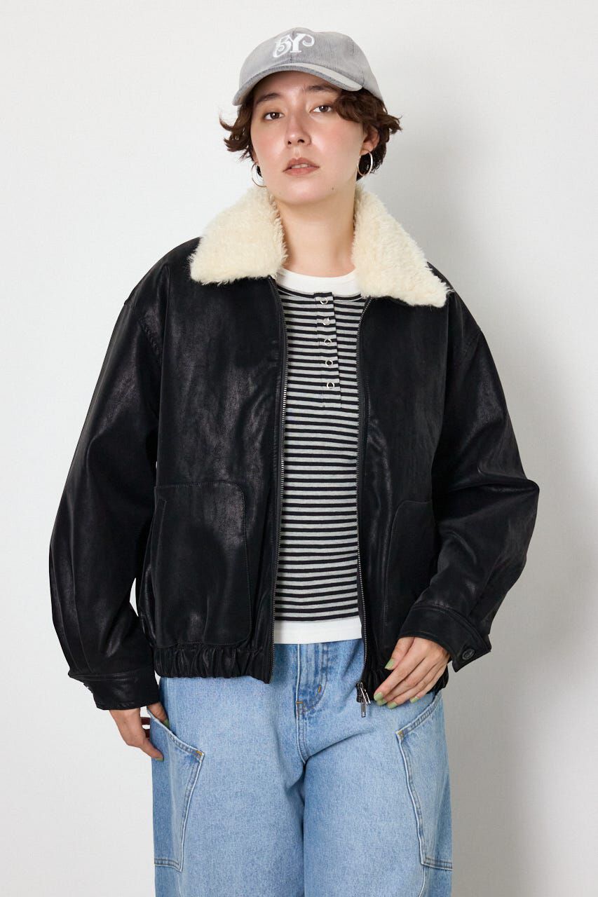 RODEO CROWNS「Suede look 2WAY ブルゾン」|ブルゾン・スタジャン|BLK