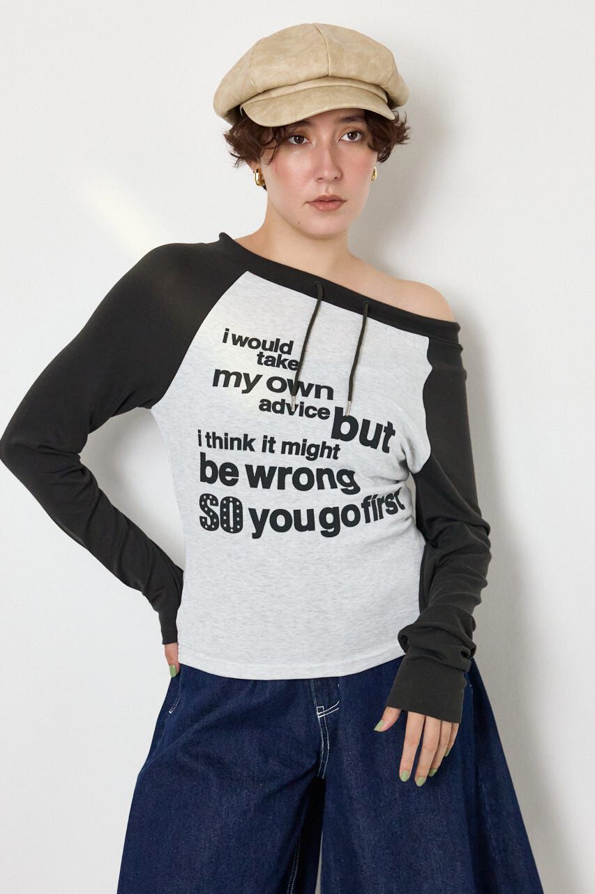 RODEO CROWNS「ワンショルラグランメッセージロングTシャツ」|Tシャツ・カットソー|
