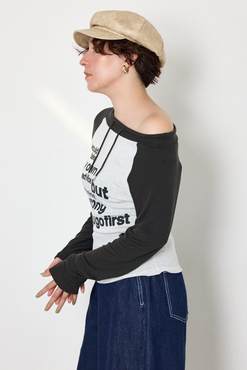 RODEO CROWNS「ワンショルラグランメッセージロングTシャツ」|Tシャツ・カットソー|