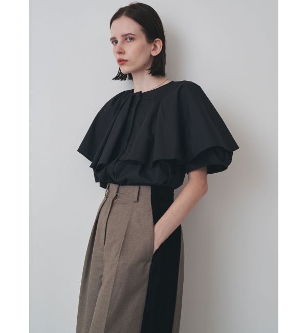 ELENDEEK「ASYME FRILL TUNIC BL」|シャツ・ブラウス|