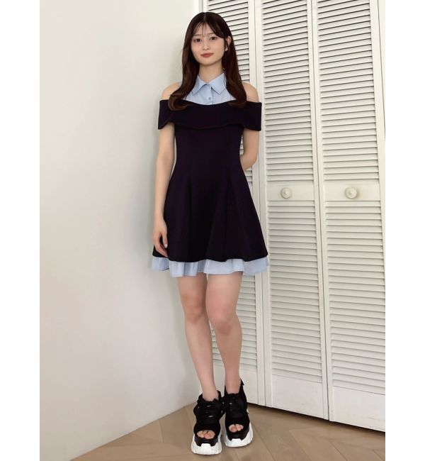 dazzlin「シャツレイヤードカットワンピース」|ワンピース|