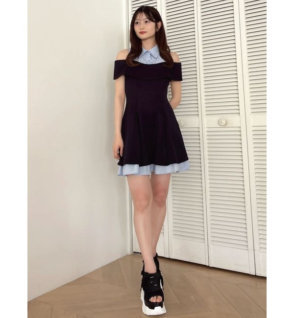dazzlin「シャツレイヤードカットワンピース」|ワンピース|