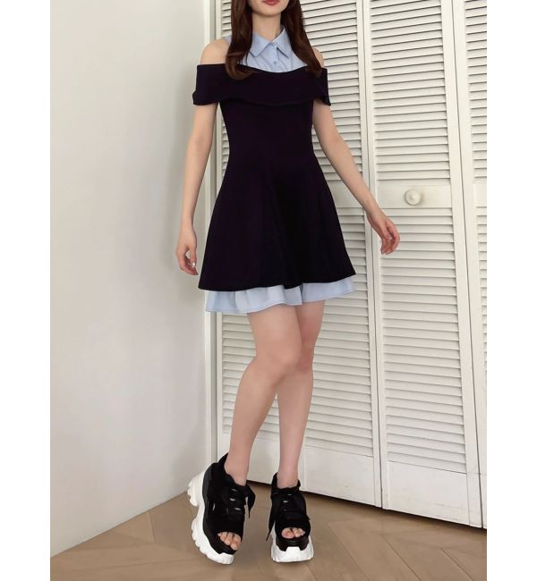 dazzlin「シャツレイヤードカットワンピース」|ワンピース|