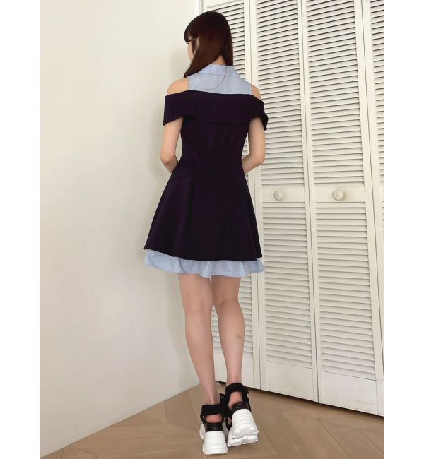 dazzlin「シャツレイヤードカットワンピース」|ワンピース|