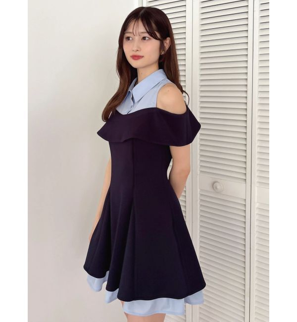 dazzlin「シャツレイヤードカットワンピース」|ワンピース|