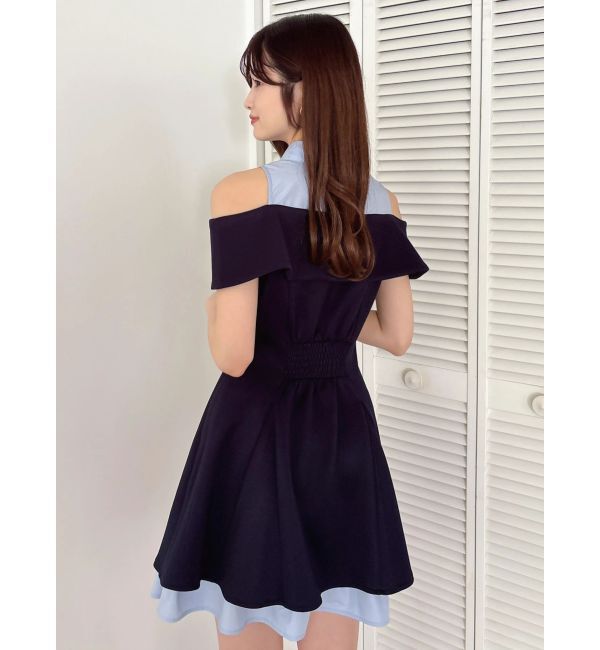 dazzlin「シャツレイヤードカットワンピース」|ワンピース|