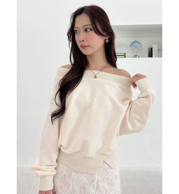 MERCURYDUO「裏毛オフショルトップス」|Tシャツ・カットソー|