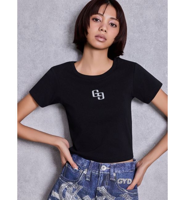 GYDA「GLITTER GG Tシャツ」|Tシャツ・カットソー|ブラック