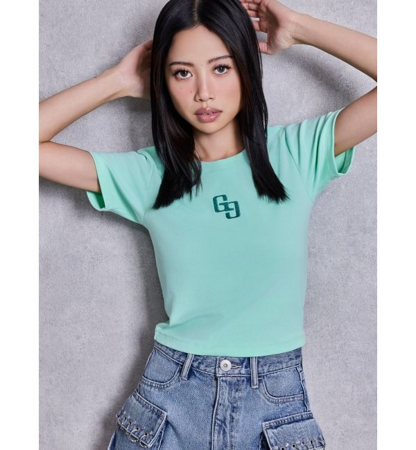 GYDA「GLITTER GG Tシャツ」|Tシャツ・カットソー|ミントグリーン