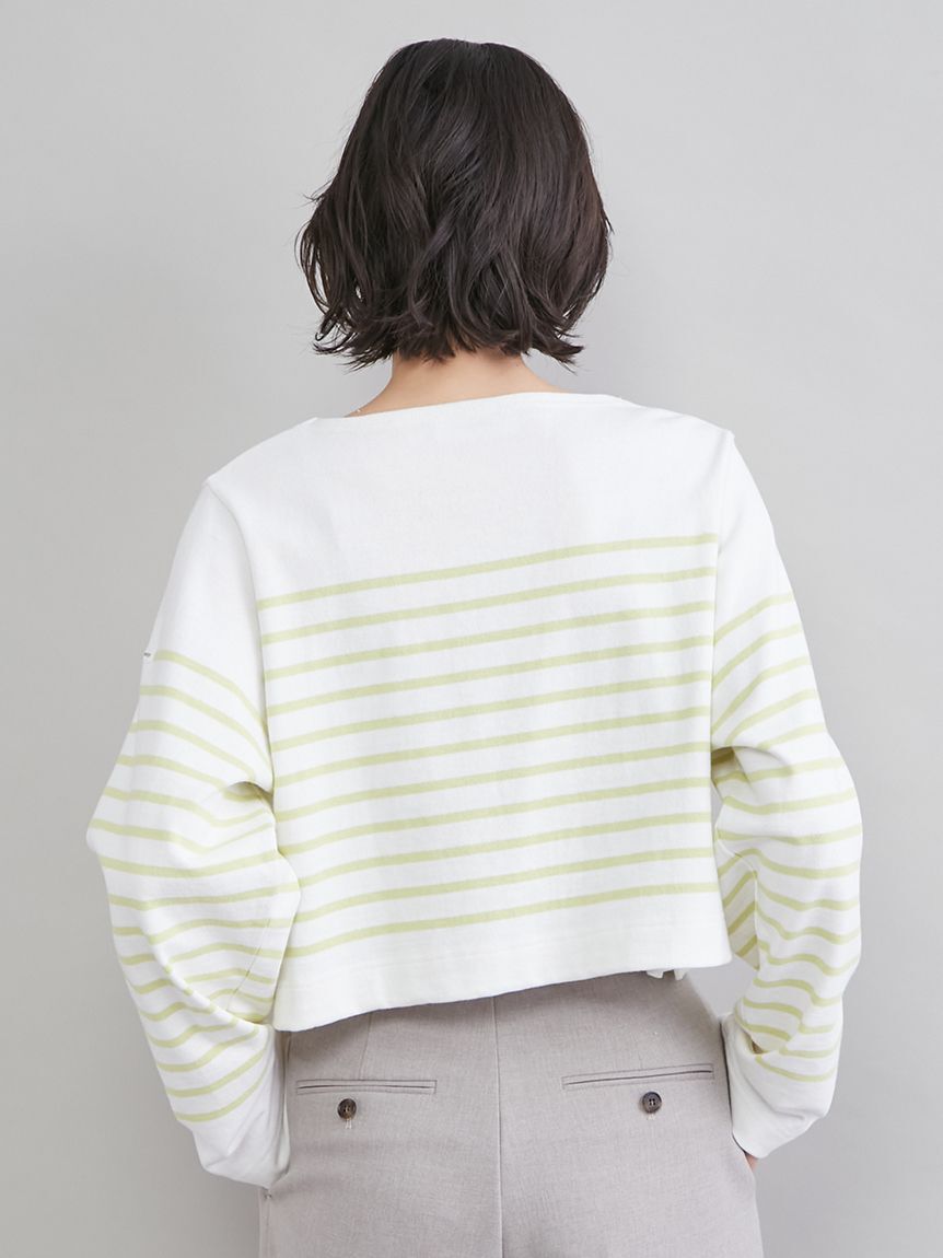Mila Owen「ボートネック短丈パネルボーダー」|Tシャツ・カットソー|