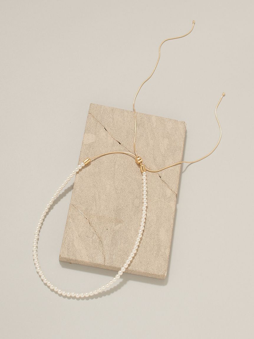 Mila Owen「【EVERYDAY PROOF JEWELRY 】パールスライダーネックレス」|ネックレス|GLD