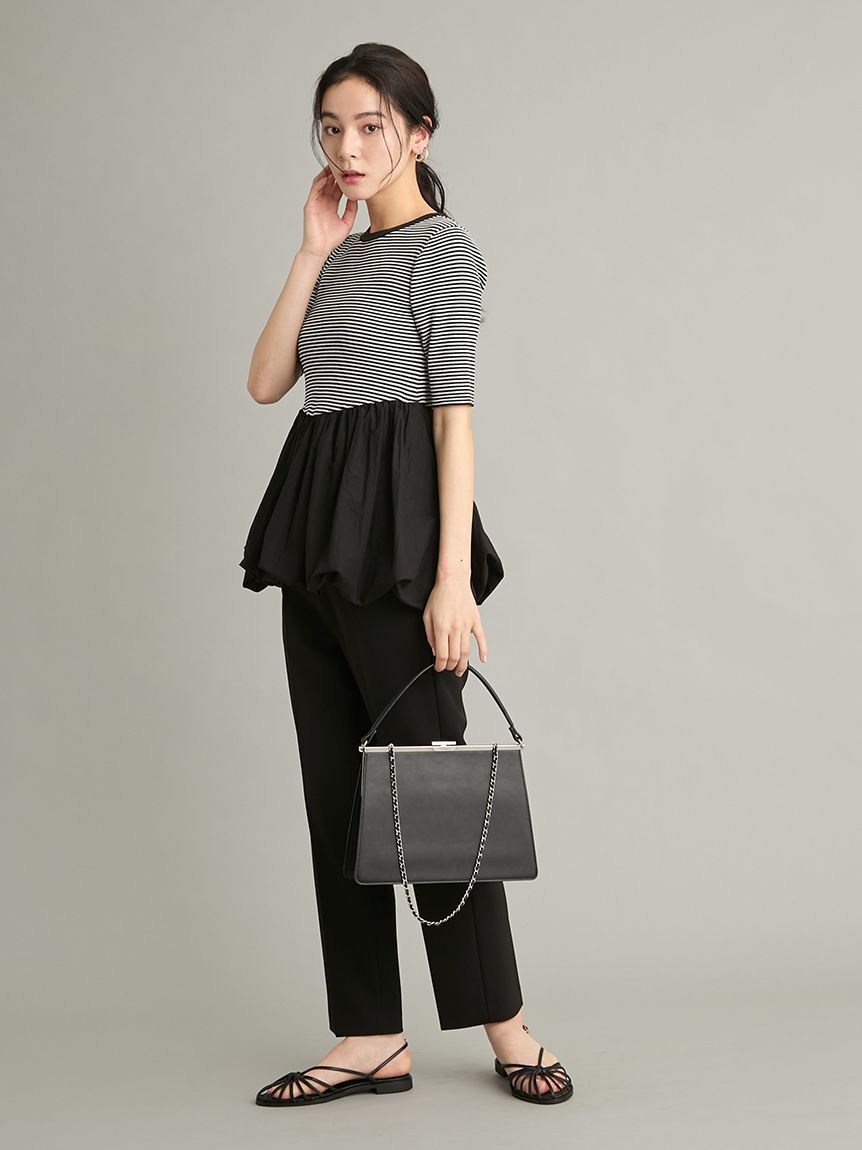 Mila Owen「【ウォッシャブル】2wayペプラムリブニットドッキングトップス」|Tシャツ・カットソー|