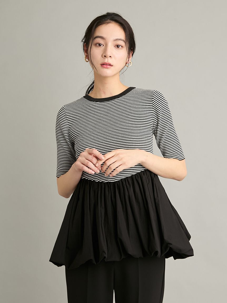 Mila Owen「【ウォッシャブル】2wayペプラムリブニットドッキングトップス」|Tシャツ・カットソー|