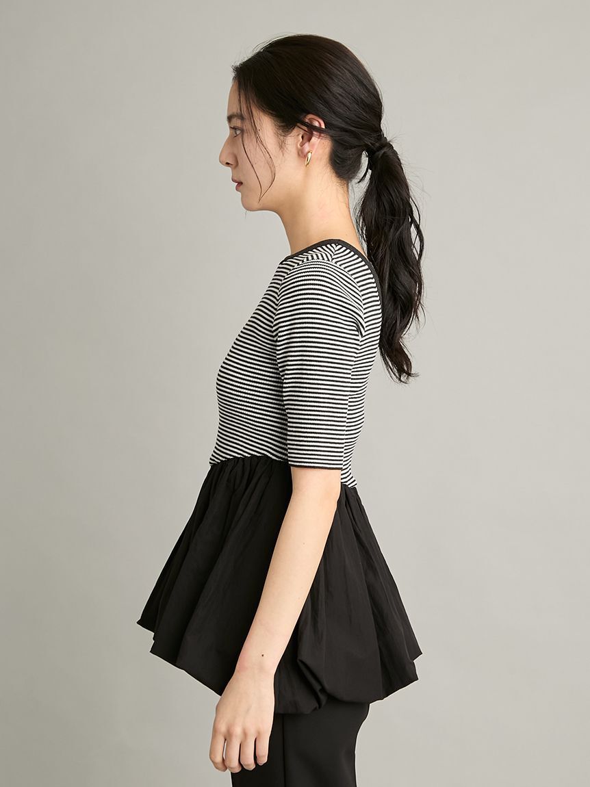 Mila Owen「【ウォッシャブル】2wayペプラムリブニットドッキングトップス」|Tシャツ・カットソー|