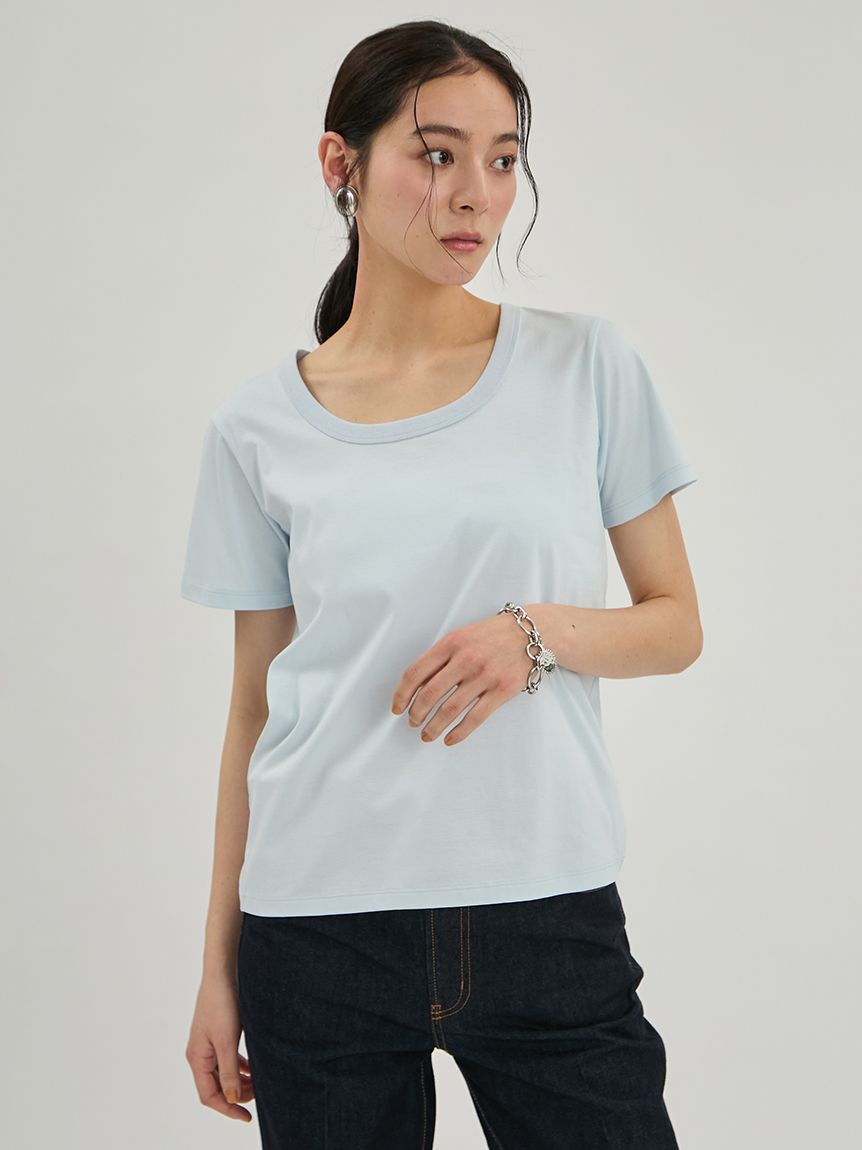 Mila Owen「シルキータッチＵネックTシャツ」|Tシャツ・カットソー|