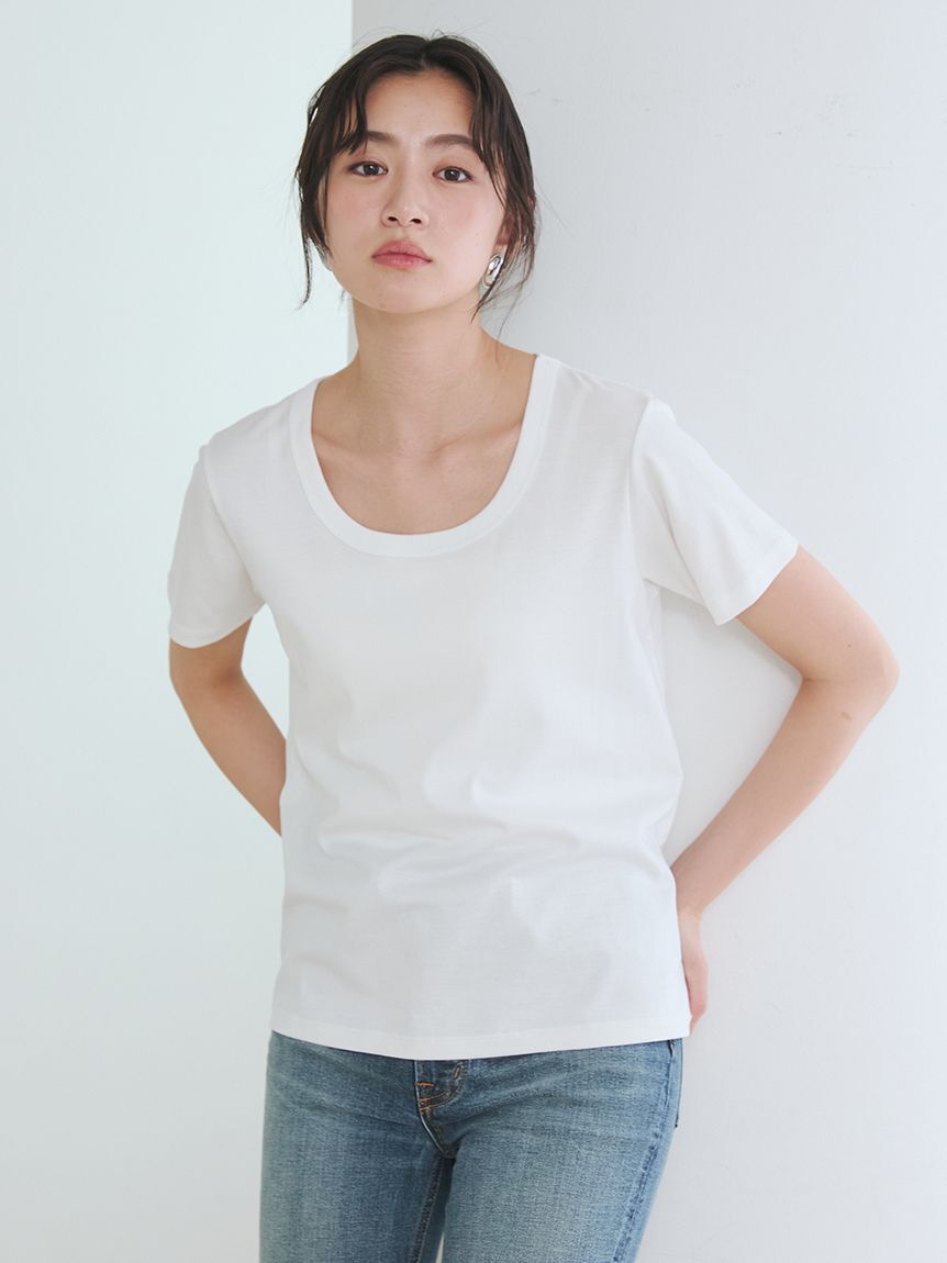 Mila Owen「シルキータッチＵネックTシャツ」|Tシャツ・カットソー|