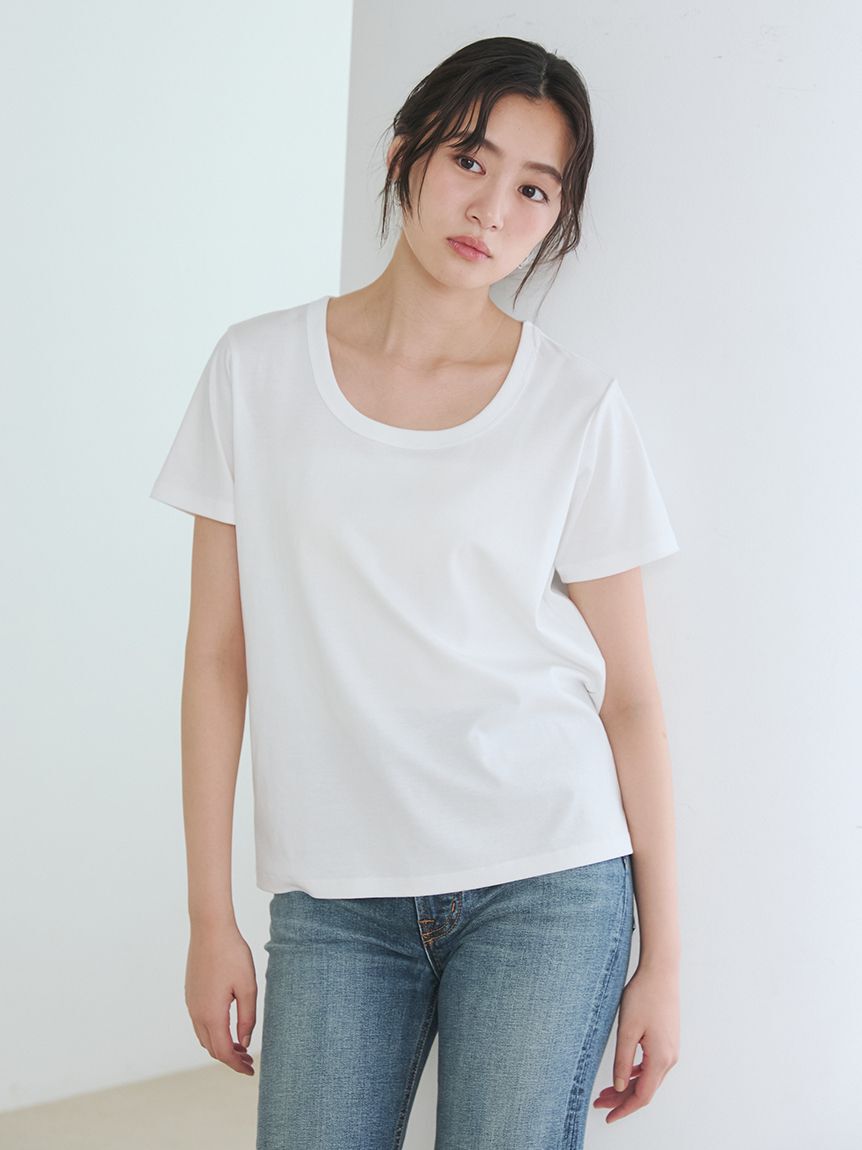 Mila Owen「シルキータッチＵネックTシャツ」|Tシャツ・カットソー|