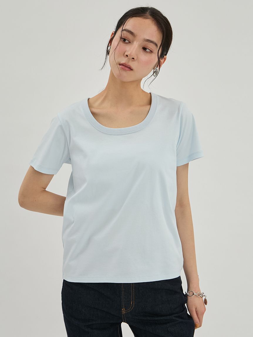 Mila Owen「シルキータッチＵネックTシャツ」|Tシャツ・カットソー|