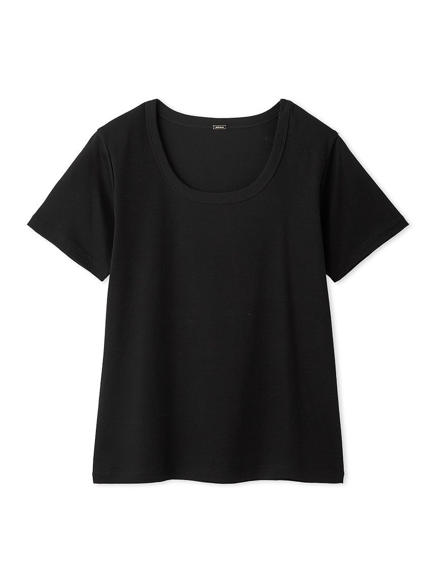 Mila Owen「シルキータッチＵネックTシャツ」|Tシャツ・カットソー|BLK