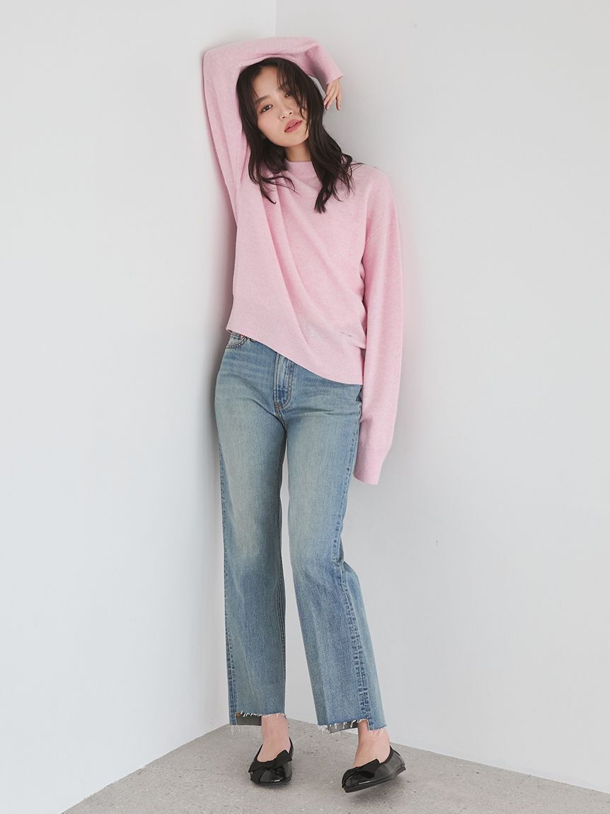 Mila Owen「裾段差テーパードデニムパンツ」|デニム|