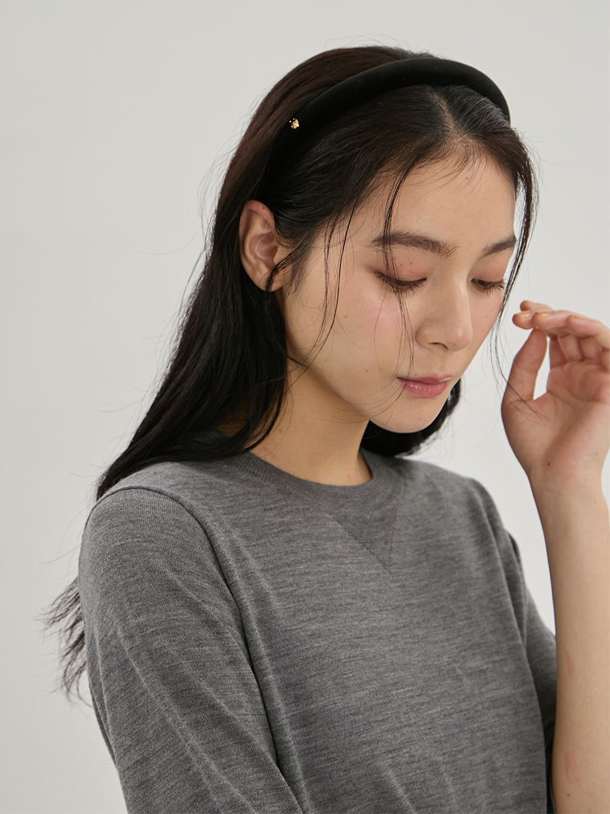 Mila Owen「ベロアリボンカチューシャ」|ヘアバンド|