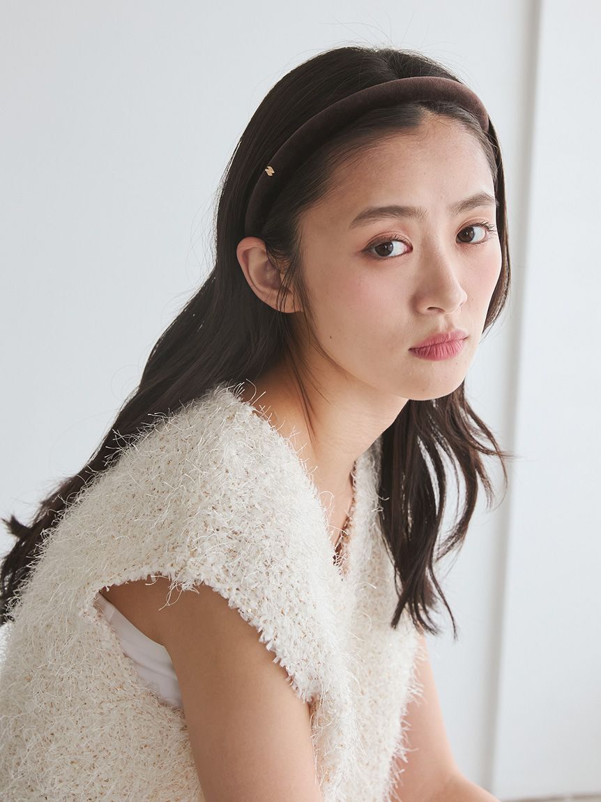 Mila Owen「ベロアリボンカチューシャ」|ヘアバンド|