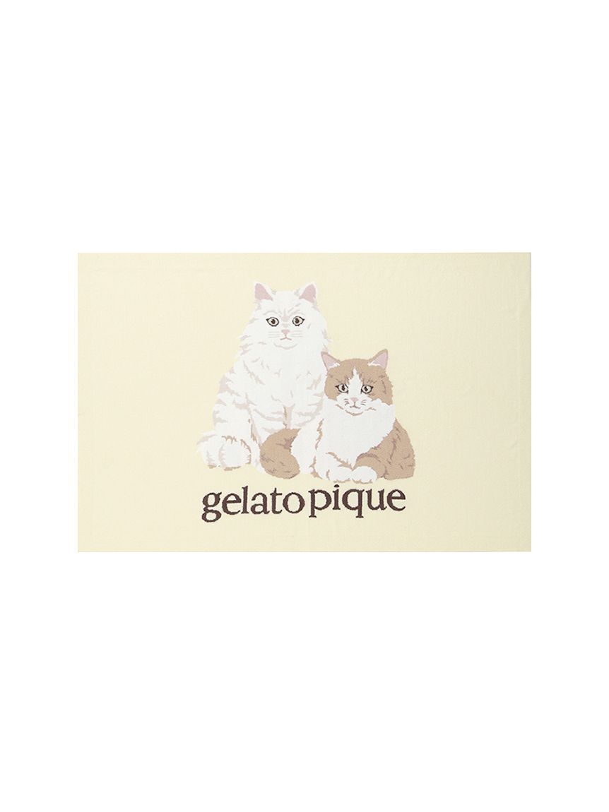 gelato pique「キャットジャガードブランケット」|ブランケット|YEL