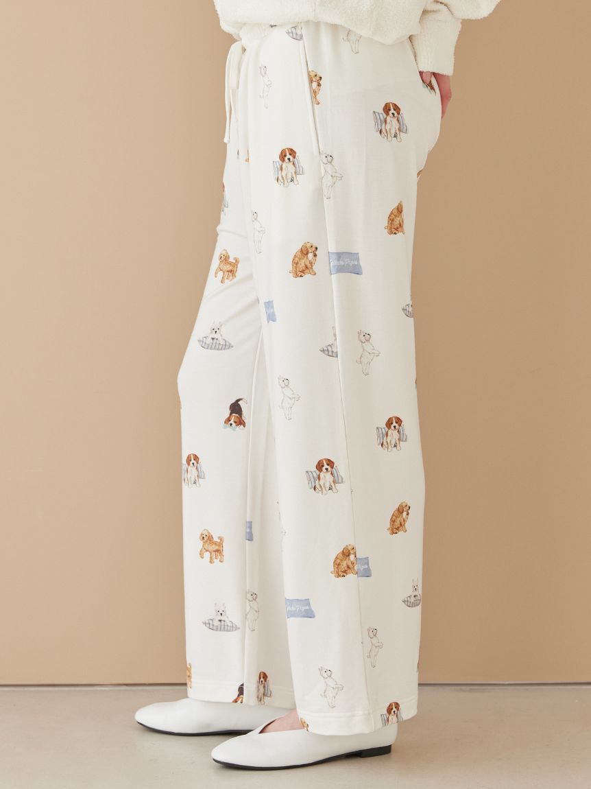 gelato pique「【UNISEX】プレイフルDOG柄ロングパンツ」|ルームウェア|
