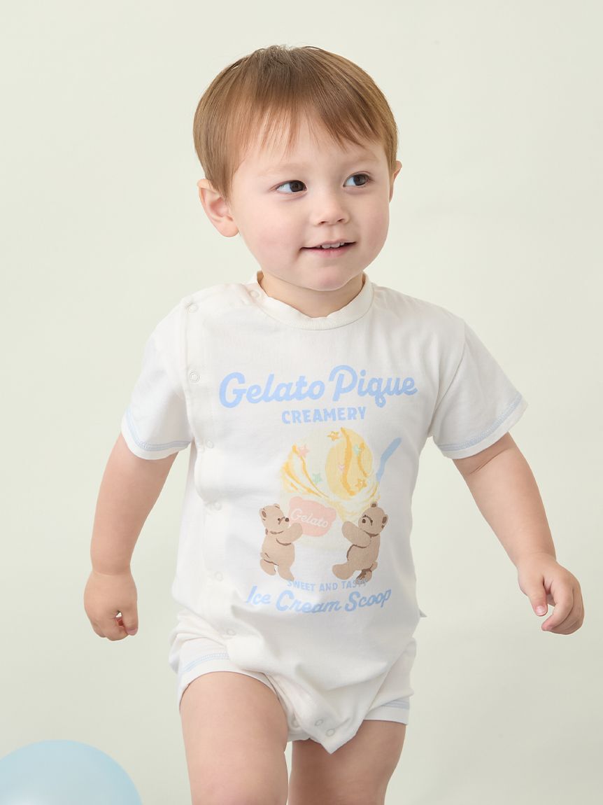 GELATO PIQUE KIDS & BABY「【BABY】【接触冷感】アイスクリームベアワンポイントロンパース」|ロンパース|