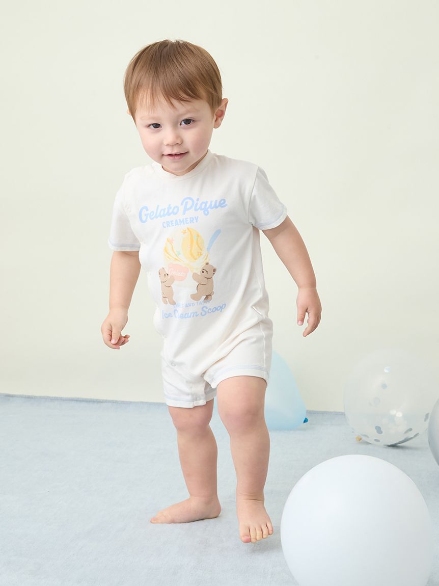 GELATO PIQUE KIDS & BABY「【BABY】【接触冷感】アイスクリームベアワンポイントロンパース」|ロンパース|