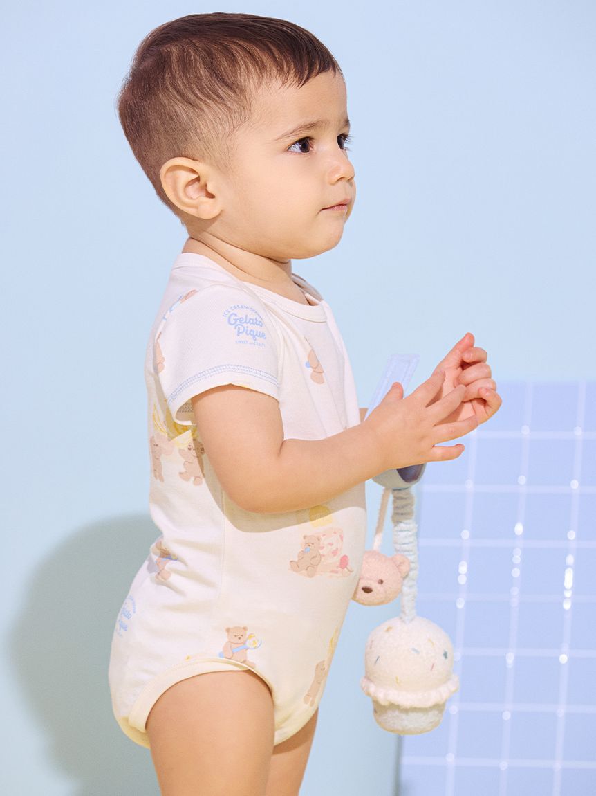 GELATO PIQUE KIDS & BABY「【BABY】【接触冷感】アイスクリームベア柄ボディスーツ」|ロンパース|