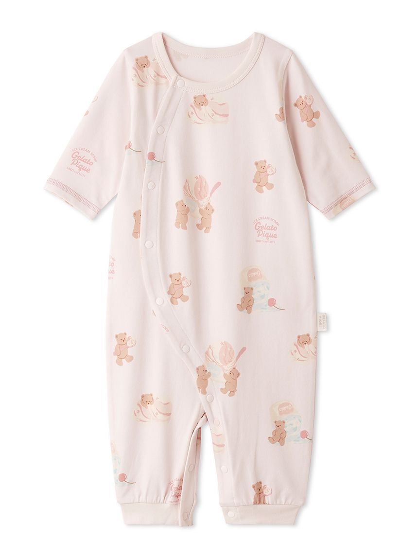 GELATO PIQUE KIDS & BABY「【新生児】【接触冷感】アイスクリームベア柄２WAYオール」|ロンパース|PNK