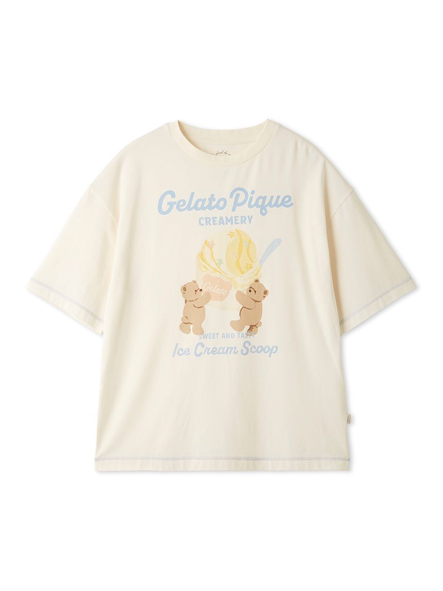 gelato pique「【接触冷感】アイスクリームベアワンポイントTシャツ」|ルームウェア|