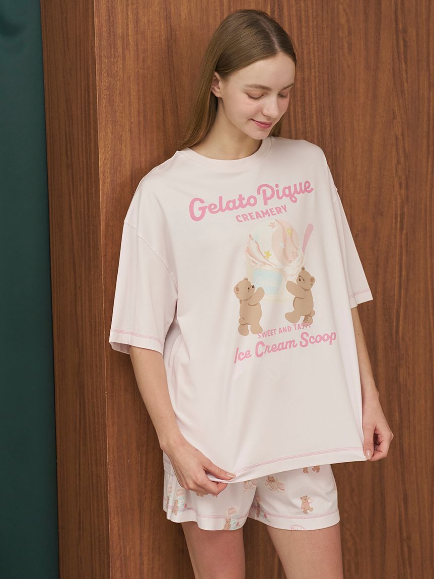 gelato pique「【接触冷感】アイスクリームベアワンポイントTシャツ」|ルームウェア|