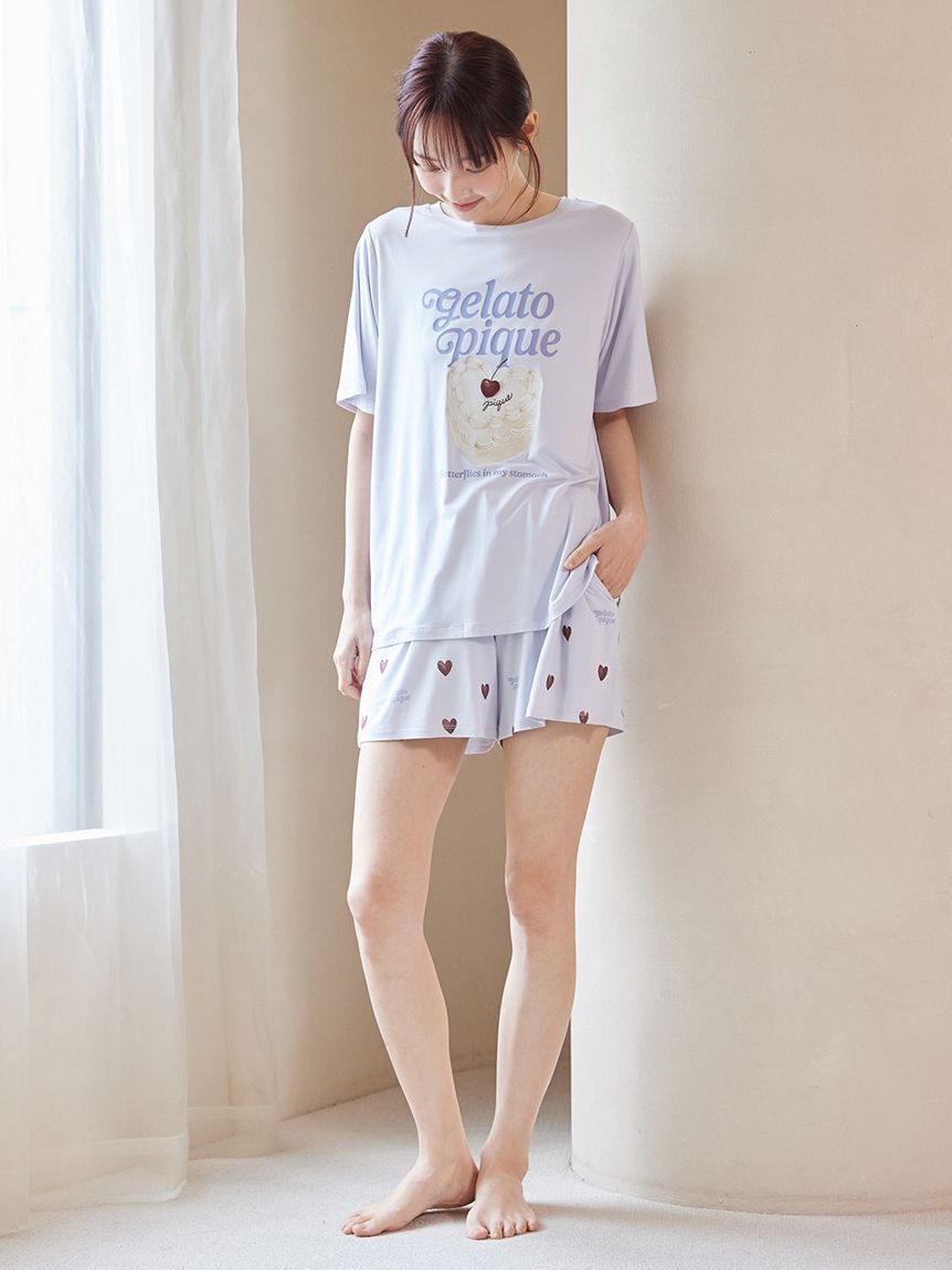 gelato pique「【接触冷感】ハート柄ショートパンツ」|ルームウェア|