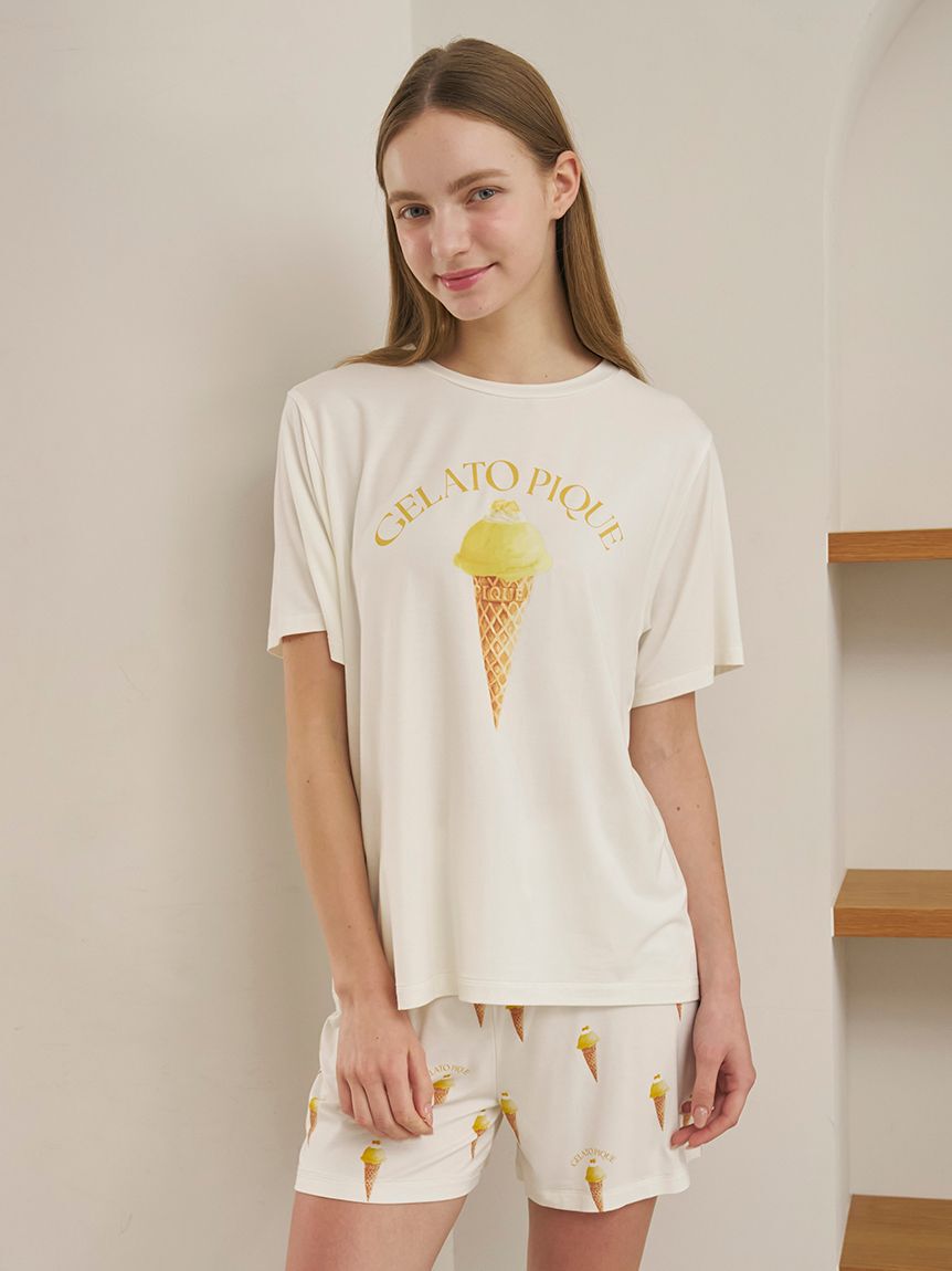 gelato pique「【接触冷感】ソルベワンポイントTシャツ」|ルームウェア|